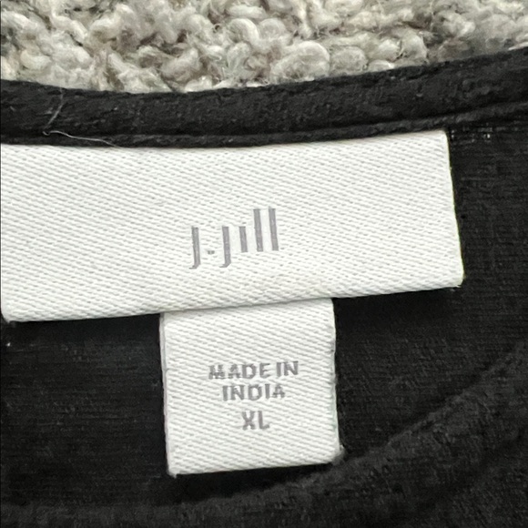 J. Jill Boho Black Embroidered Peasant Blouse Top 3/4 Sleeve - Size XL - Picture 3 of 7